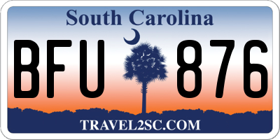 SC license plate BFU876