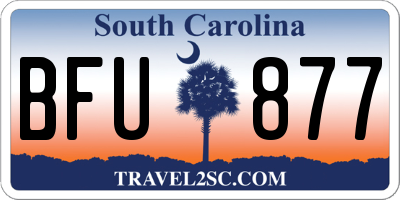 SC license plate BFU877
