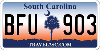 SC license plate BFU903