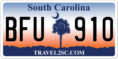SC license plate BFU910