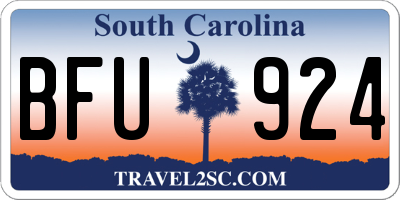 SC license plate BFU924