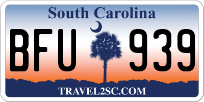 SC license plate BFU939