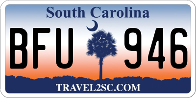 SC license plate BFU946