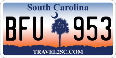 SC license plate BFU953