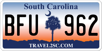 SC license plate BFU962