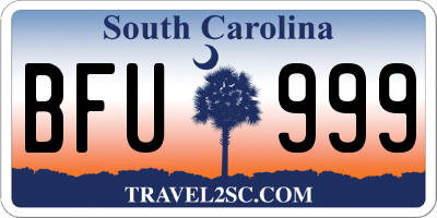 SC license plate BFU999
