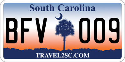 SC license plate BFV009