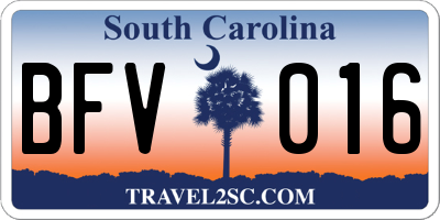 SC license plate BFV016