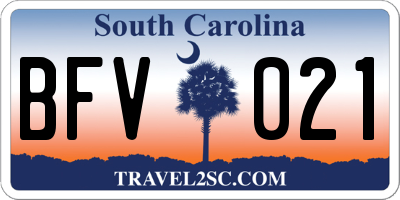 SC license plate BFV021
