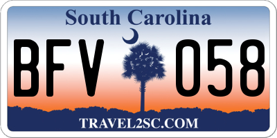 SC license plate BFV058