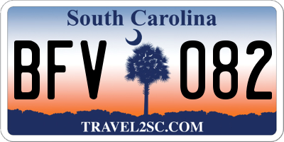 SC license plate BFV082