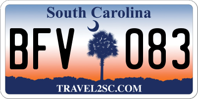 SC license plate BFV083