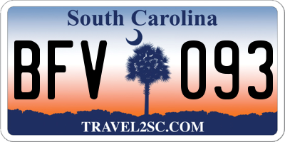 SC license plate BFV093