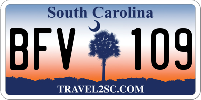 SC license plate BFV109