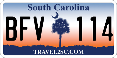 SC license plate BFV114