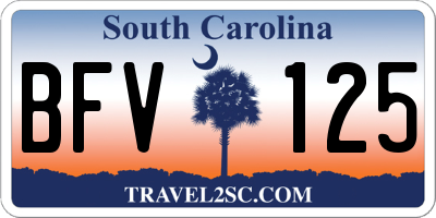 SC license plate BFV125