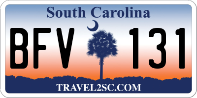SC license plate BFV131