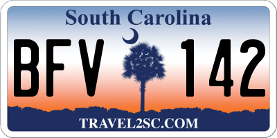 SC license plate BFV142