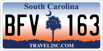 SC license plate BFV163