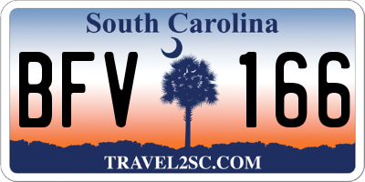 SC license plate BFV166