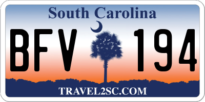 SC license plate BFV194