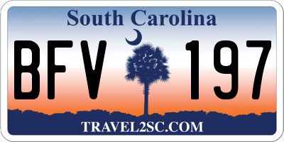 SC license plate BFV197