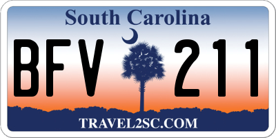 SC license plate BFV211
