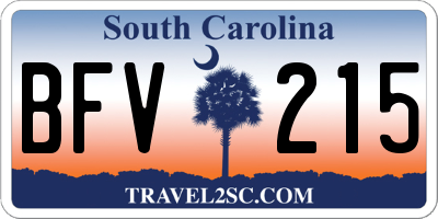 SC license plate BFV215