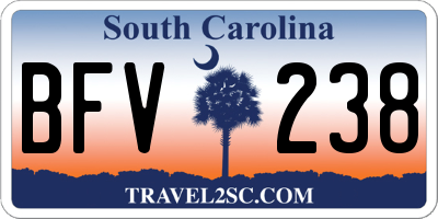 SC license plate BFV238