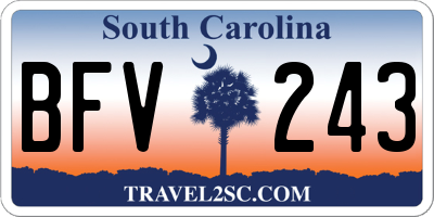SC license plate BFV243