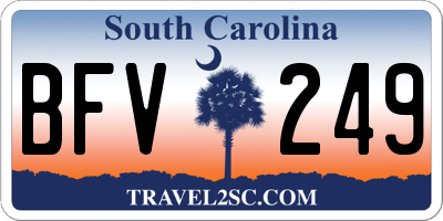 SC license plate BFV249