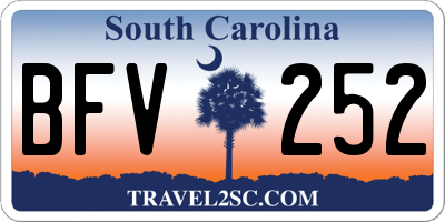 SC license plate BFV252