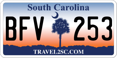 SC license plate BFV253