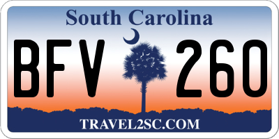 SC license plate BFV260