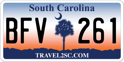 SC license plate BFV261