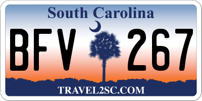 SC license plate BFV267