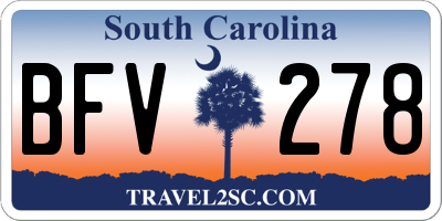 SC license plate BFV278