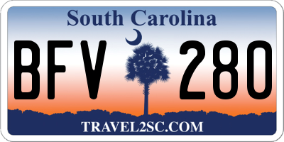 SC license plate BFV280