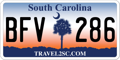 SC license plate BFV286