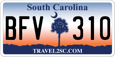 SC license plate BFV310