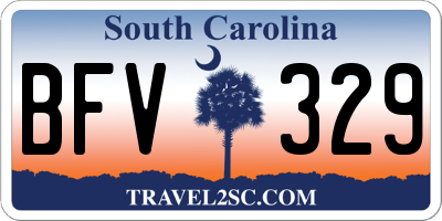 SC license plate BFV329