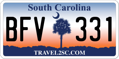 SC license plate BFV331
