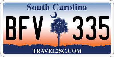 SC license plate BFV335