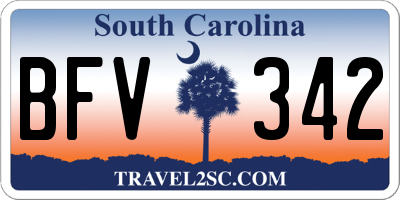 SC license plate BFV342