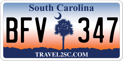 SC license plate BFV347