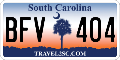 SC license plate BFV404