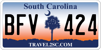SC license plate BFV424