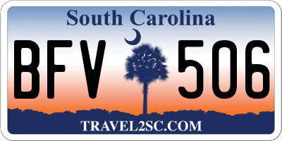 SC license plate BFV506