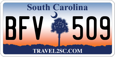 SC license plate BFV509