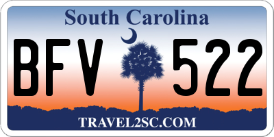 SC license plate BFV522